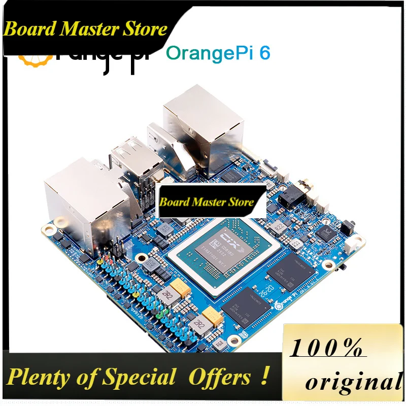 BoMaSOrange Pi 6 16G+Cooler, DDR5 CIX SoC Mini PC M2 NVME SSD 45TOPS NPU Single Board Computer Run Linux/Android/Windows/ROS2 OS