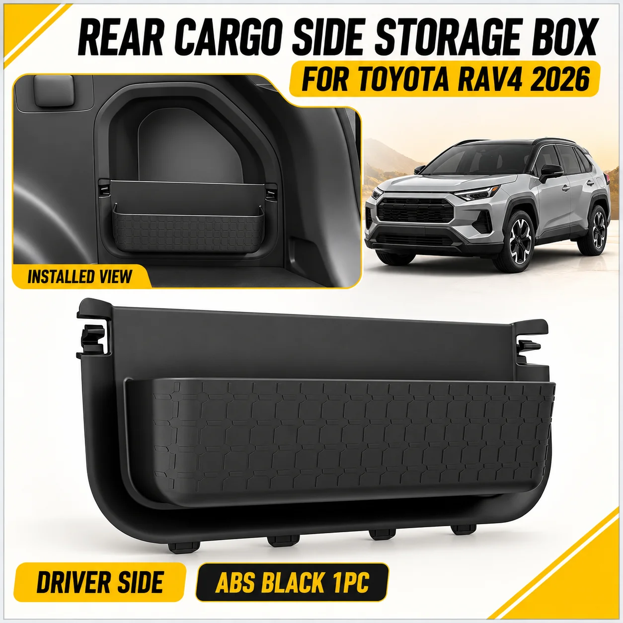 Trunk Side Organizer Tray Toyota RAV4 Trunk Organizer Tray SXCY Center Console Tray Anti-Slip For Toyota 2026 Toyota RAV4