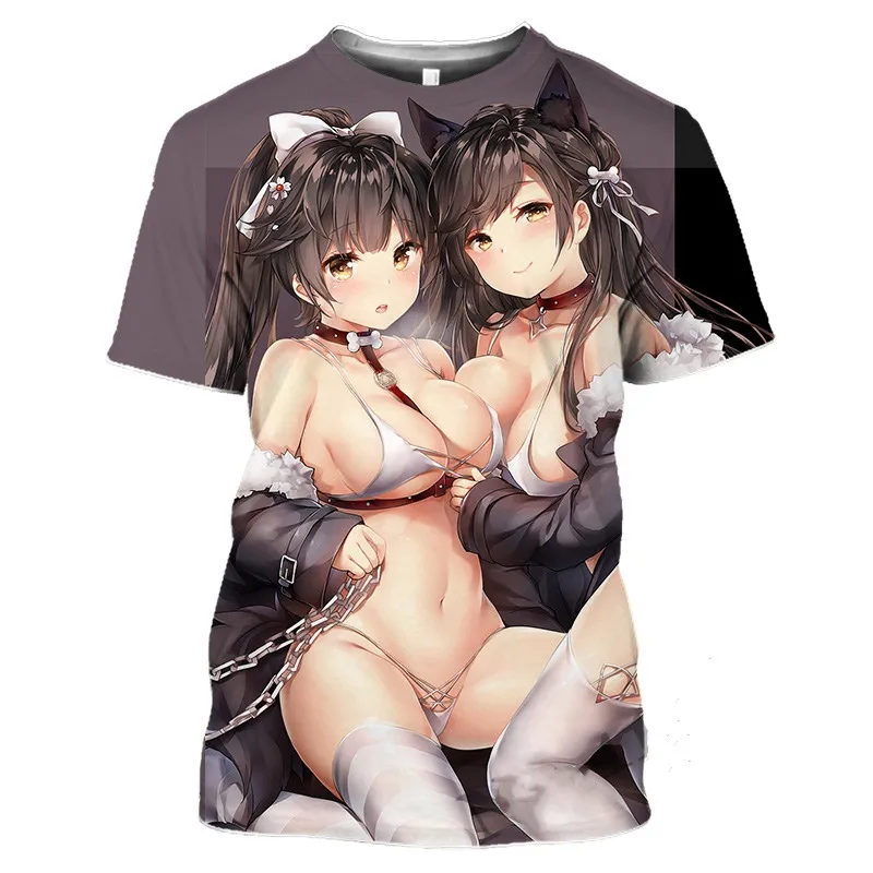 Azur Lane T-Shirts Anime Game Beach Sexy Girls 3D Printed Streetwear Men Women O-Neck Oversized T Shirt Harajuku Kids Tees Tops