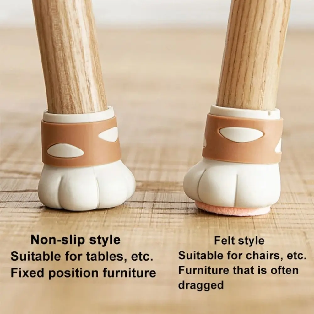 

4/8pcs Cute Silicone Cat Claw Chair Leg Caps Wear-resistant Non-slip Chair Feet Protector Cover Durable Floor Protection Mat