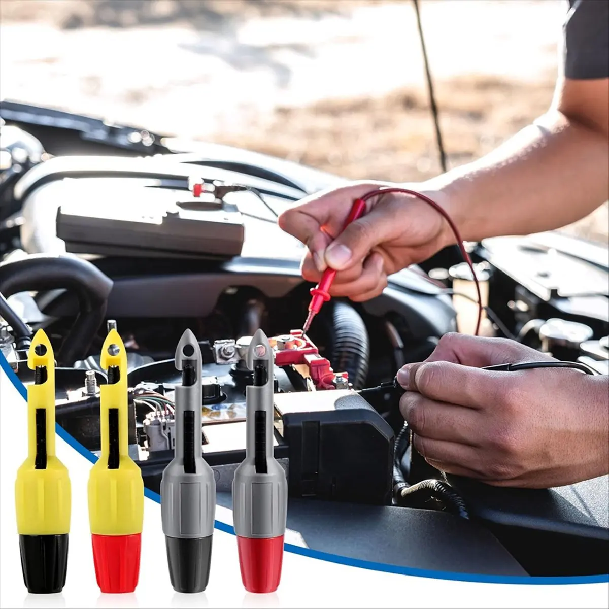 Hot Selling 4pcs Wire Piercing Probe Kit, 0.08in and 0.16in Insulation Puncture Wire Probe Piercing Clip Test Probe Tool