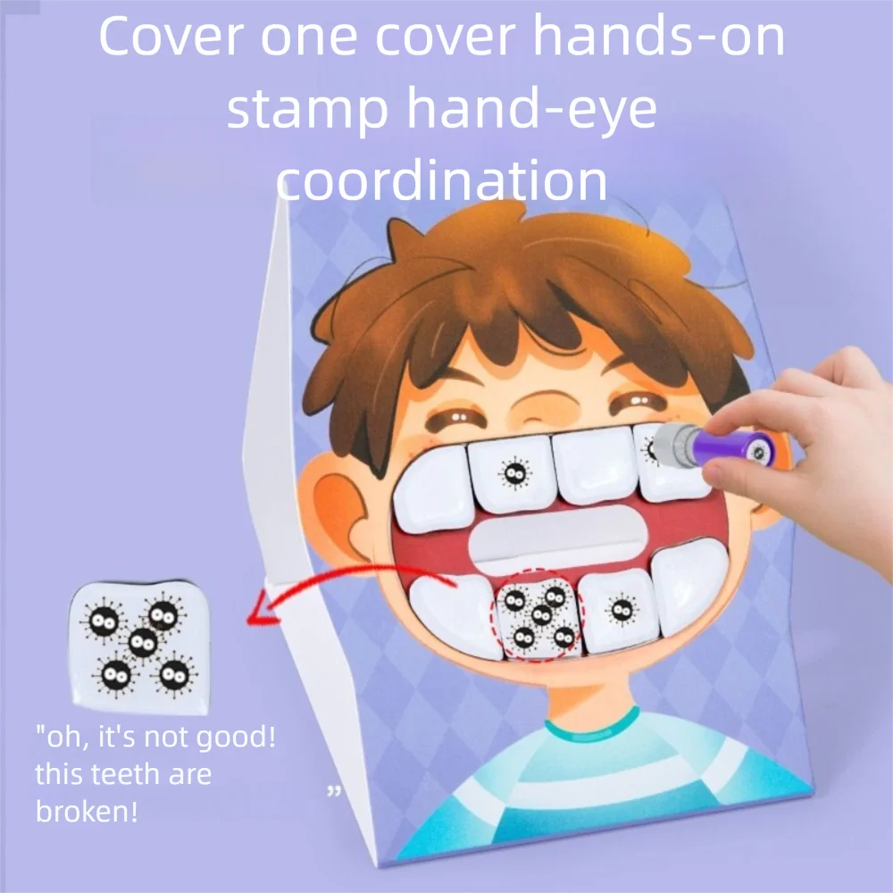 New Paper Tooth Defence Board Game Montessori Parent-Unisex Interaction Toothbrush Board Games Logical Thinking Simulation Kid