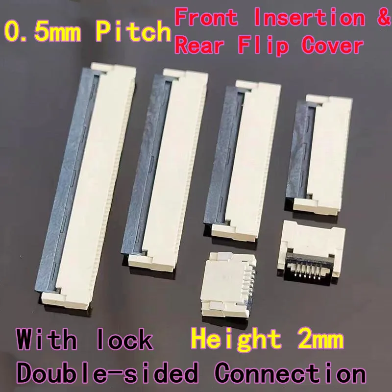10 قطعة 0.5 مللي متر الشركة العامة للفوسفات مرنة شقة مرنة كابل المقبس مصلحة الارصاد الجوية الإدراج الأمامي والخلفي غطاء الوجه على الوجهين قفل الاتصال العلوي السفلي