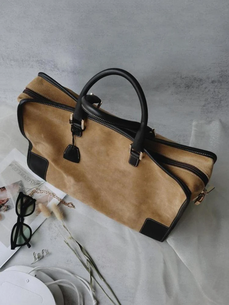 

Brown Suede Large Capaci Tote Bag Women's 2025 New Luxury mat High-End Feel Handbag oulder Crossbody Bag