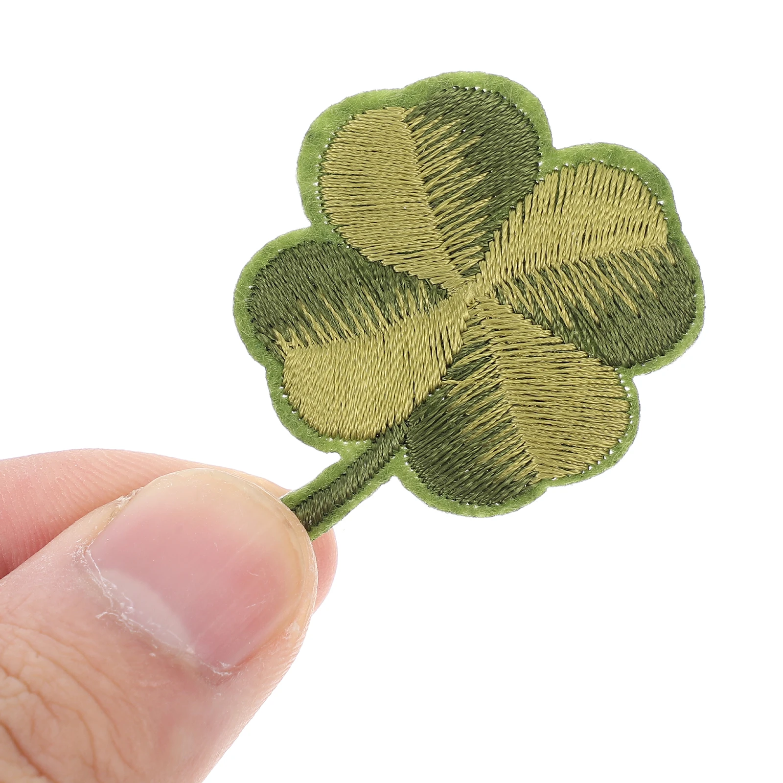 

10Pcs Green Leaf Embroidered Appliques Durable Rayon Material Easy Application for Clothing Accessories Decorative Shamrock