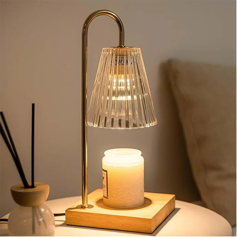 Christmas Candle Warmer Lamp with 2 Bulbs Dimmable Room Decoration Timeable Dimmable Table Lamp for Scented Wax All Jar Candles