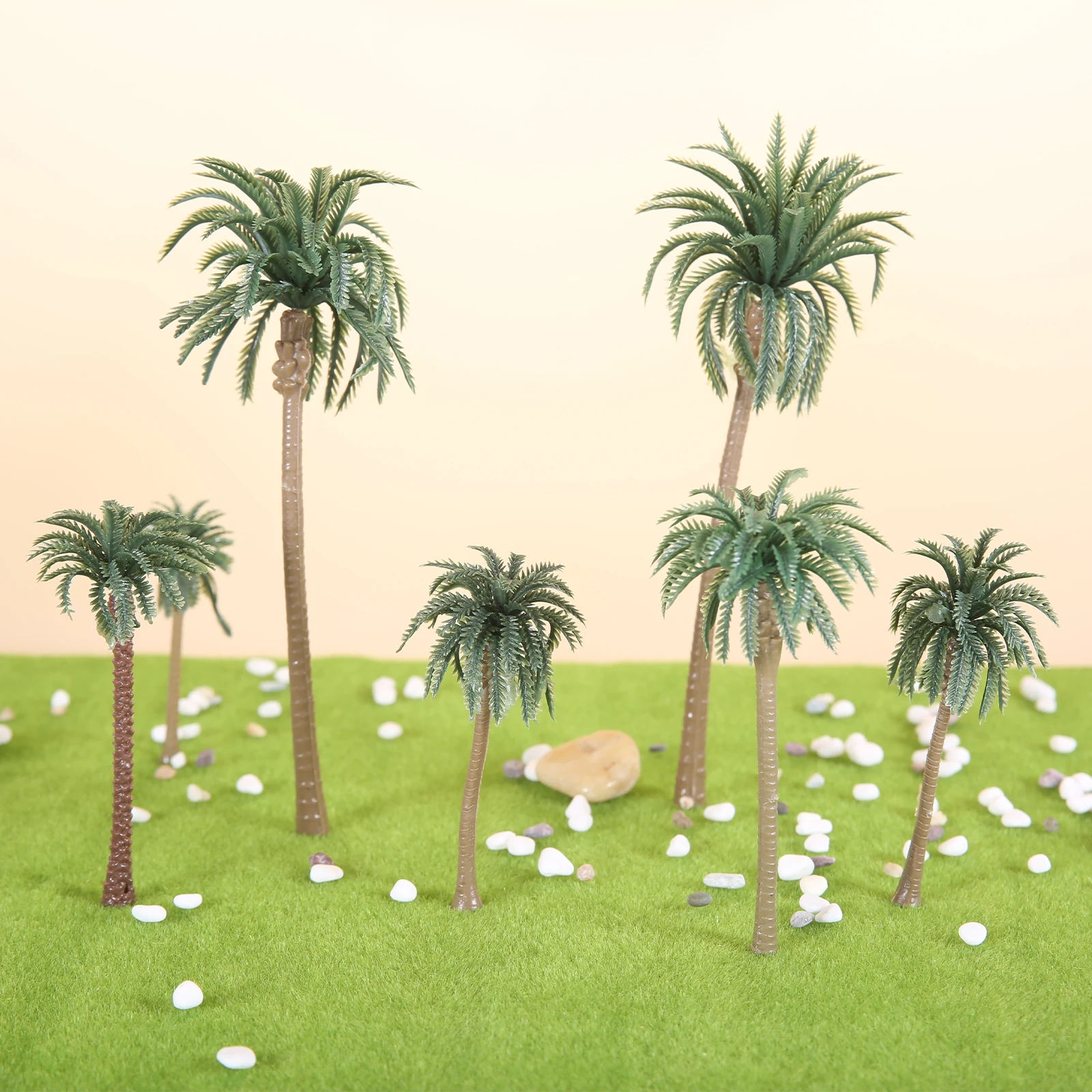 48pcs Mini Coconut Tree Models Palm Trees Railway Building Landscape Scenery Diorama Rainforest Layout DIY Fairy Garden 5.5-19cm