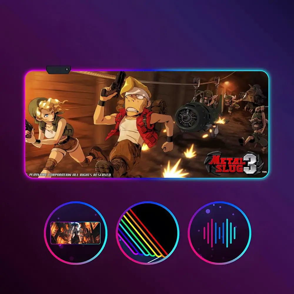 Game Metal Slug Mouse Pad RGB Luminous 900X400mm Large Table Mat Non-slip Extra Large Game Office Mouse Pad