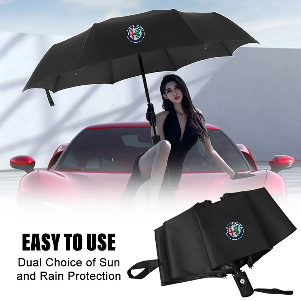 

12 Bone Automatic Folding Umbrella Windproof Sunshade Umbrella Business For Alfa Romeo Stelvio Giulia Disco 159 Giulietta Mito