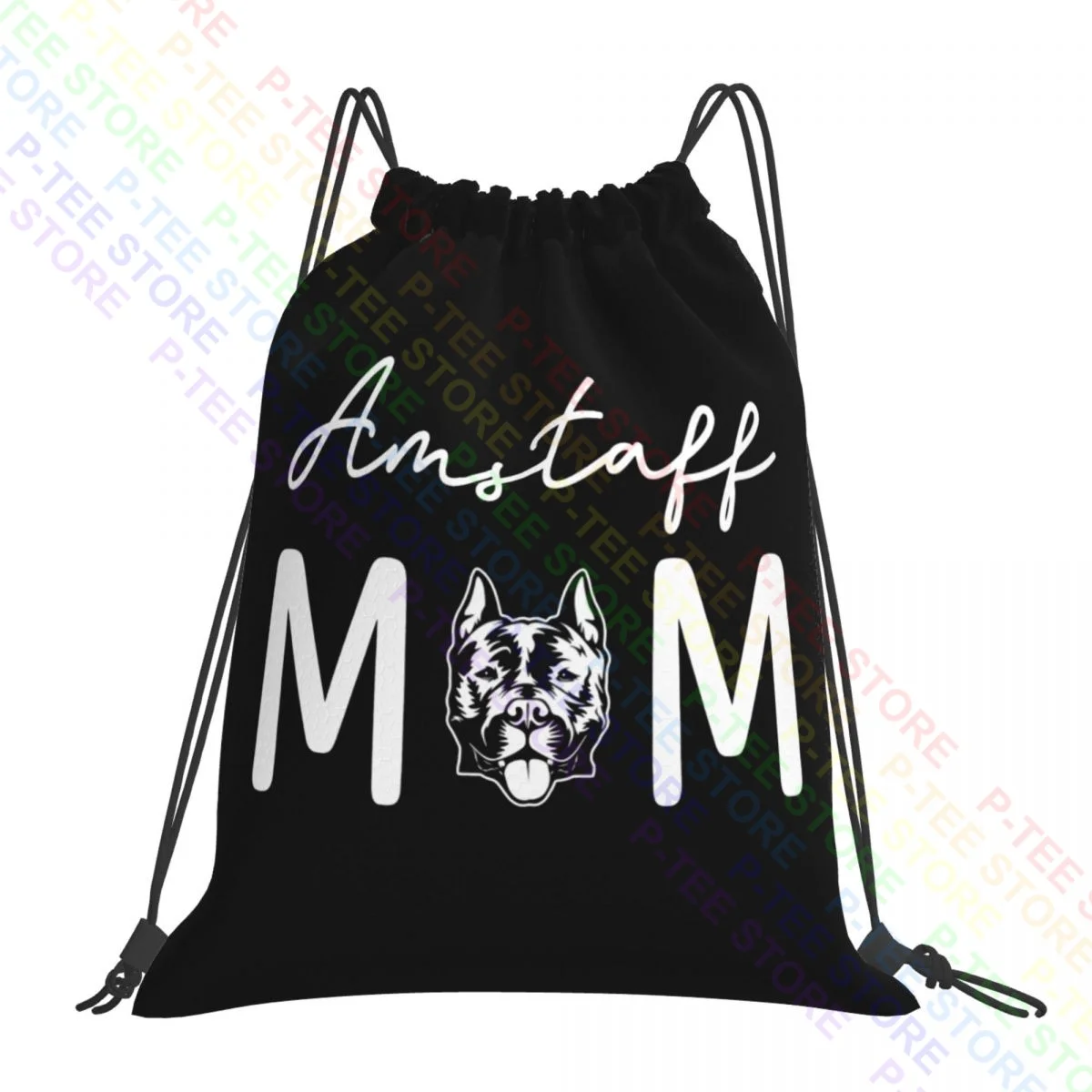 Dog Mom Lover Fur Amstaff American Staffordshire Terrier Drawstring Bags Gym Bag Backpack Shopping Bag