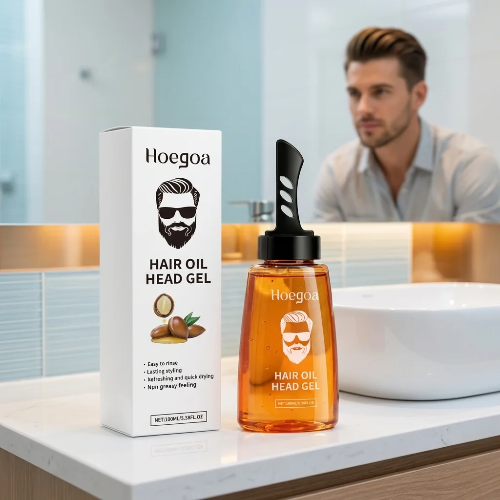 Men Hair Wax Comb Strong Hold Long-Lasting Fluffy Hair Styling Refreshing Non-greasy Smoothing Shiny Versatile Styling Hair Gel