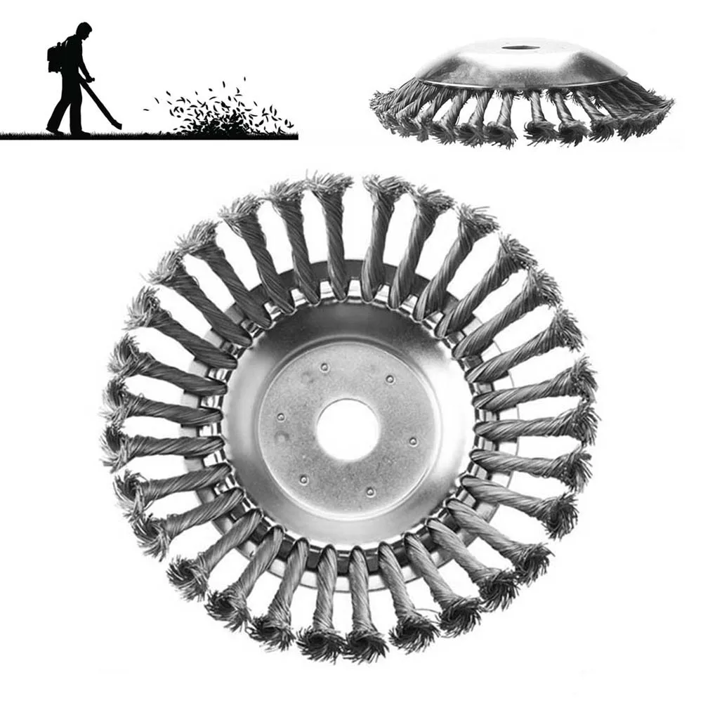 6 Inches Steel Wire Brush Cutter Trimmer Head Wired Trimmer Blade Garden Grass Trimmer Head Clear Moss Grass Rust