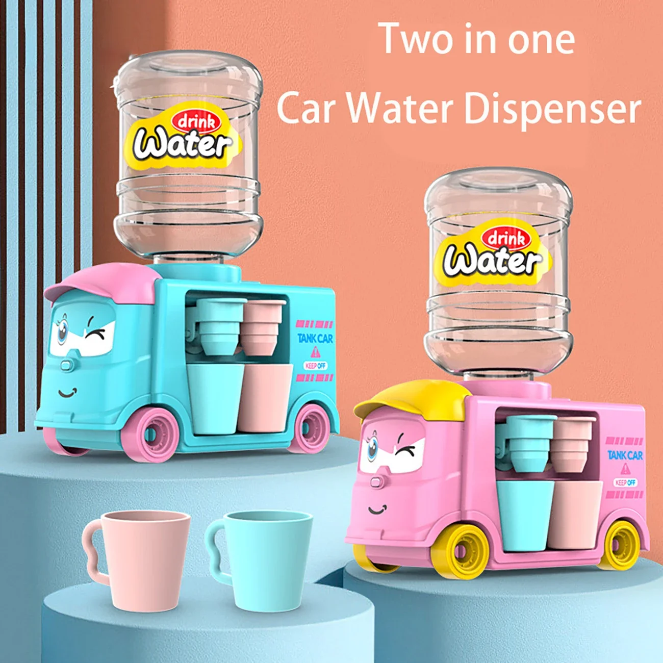 1pc carino rosa blu acqua fredda/calda succo di latte fontana da bere simulazione cucina mini bambini doppio distributore di acqua giocattoli
