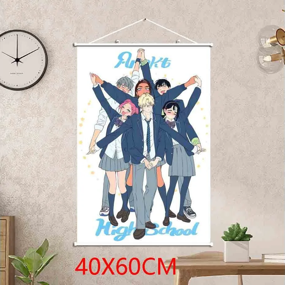 VIKAMA Friend Group Squad Anime Wall Hanging Tapestry Colorful Characters Art Cloth Poster for Bedroom Dorm Living Room Gift