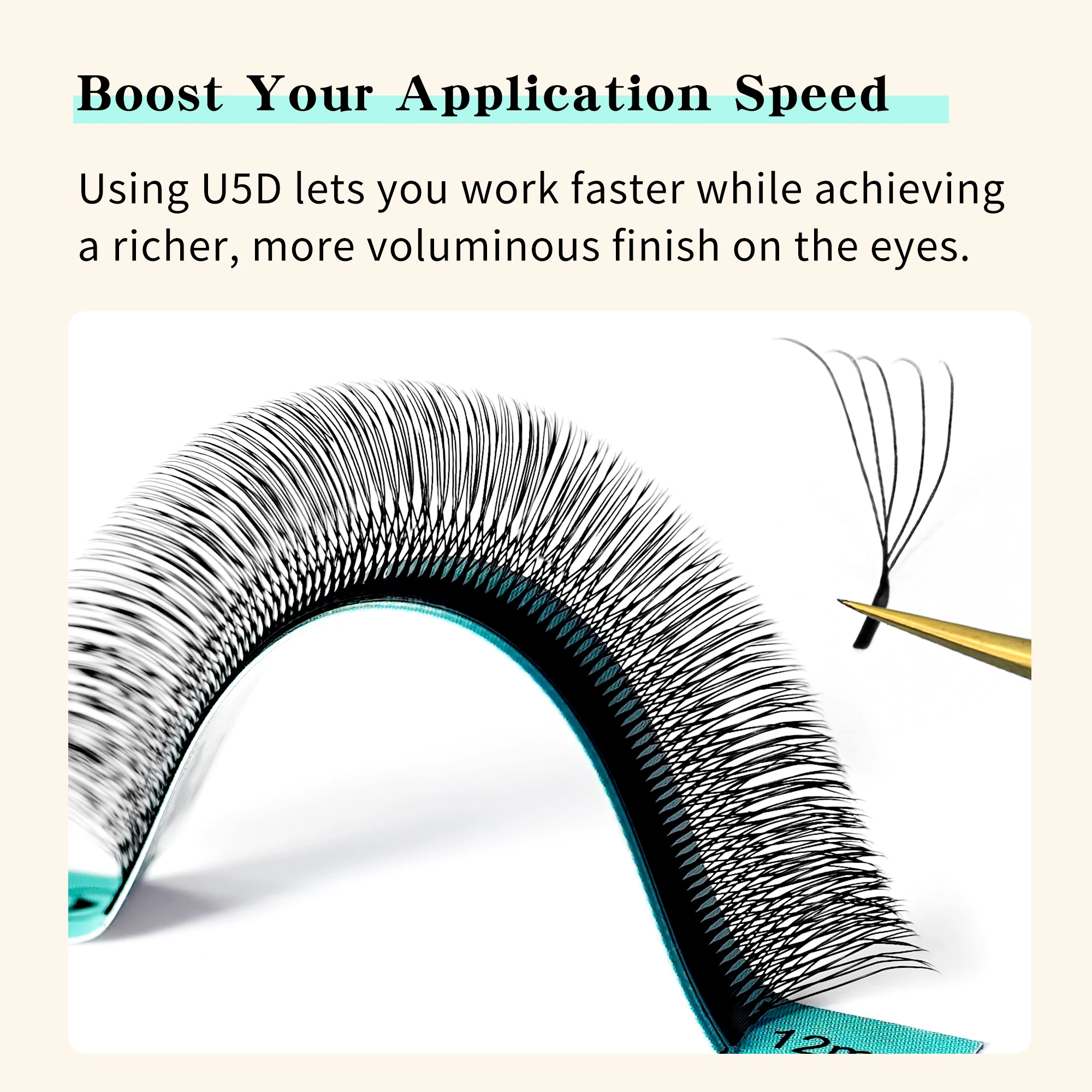 LAKANAKU U 5D W Clover Wimpernverlängerung Cilios Extensiones Lash W-förmige Bloom 5D Wimpern Natürliche Vorgefertigte Falsche Wimpern – Detail 5