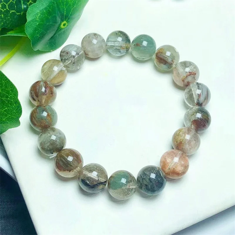 Natural Heterocarp Bracelet Handmade Crystal Jewelry Stretch Bangle Children Birthday Gift 1pcs 9/12/14MM