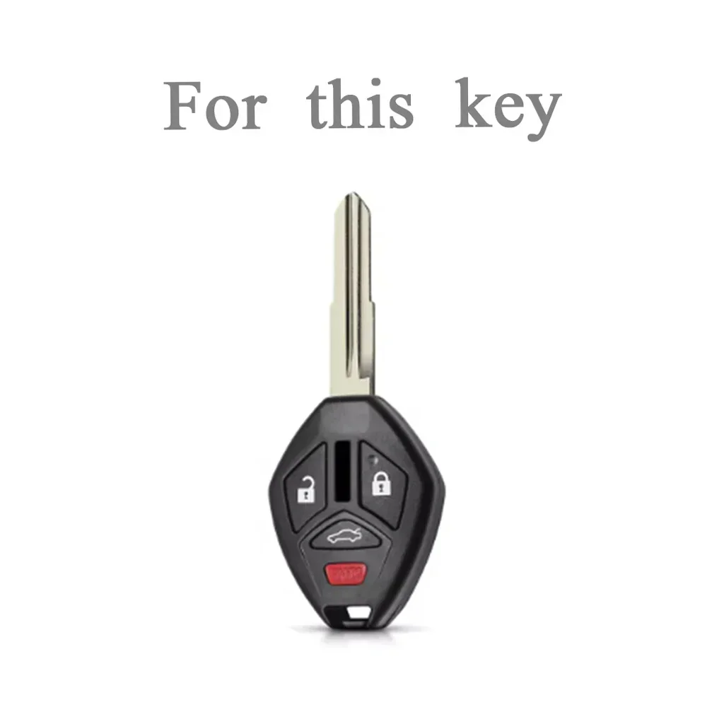 TPU Remote Car Key Shell Case for Mitsubishi Outlander Galant Eclipse Lancer 4 Buttons Key Cover Protector Keychain Accessories