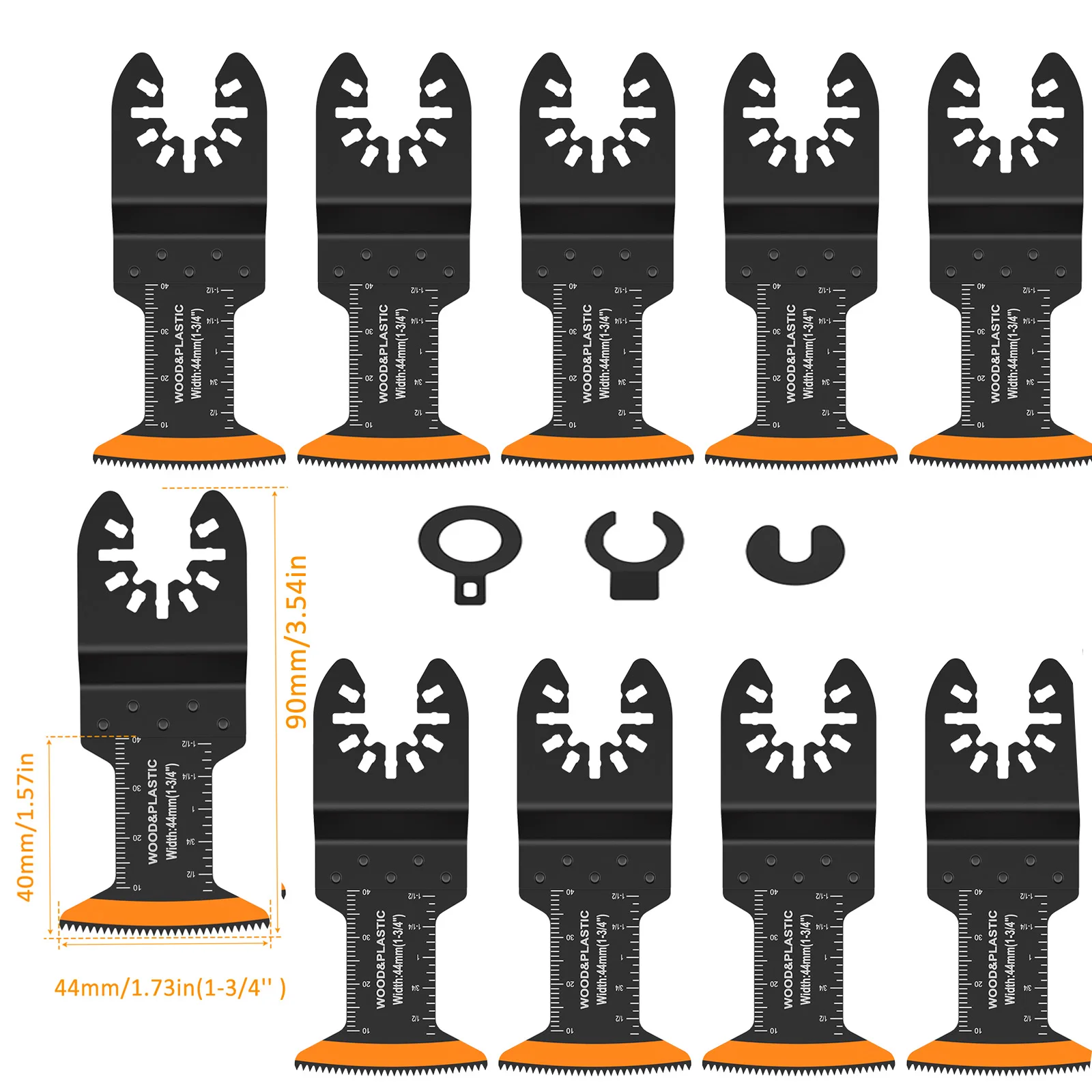 8/10 Stuks Japanse Oscillerende Zaagbladen HighCarbon Teel Bi-Metaal Gebogen Rand Multitool Blades Sharp Slijtvast Snijblad