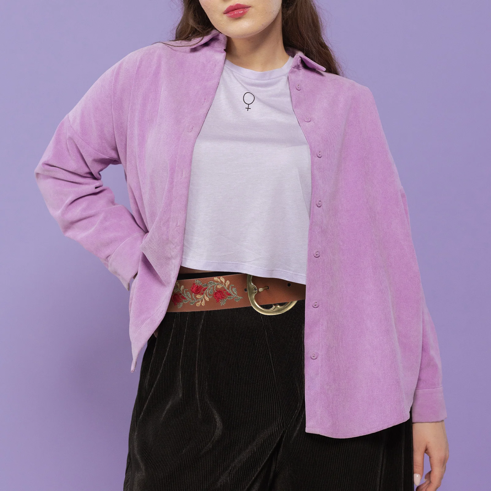 

Vintage Style Boho Embroidered Belt Women Mexican Floral Statement Buckle Accessory for Dresses Jeans Brown Belt