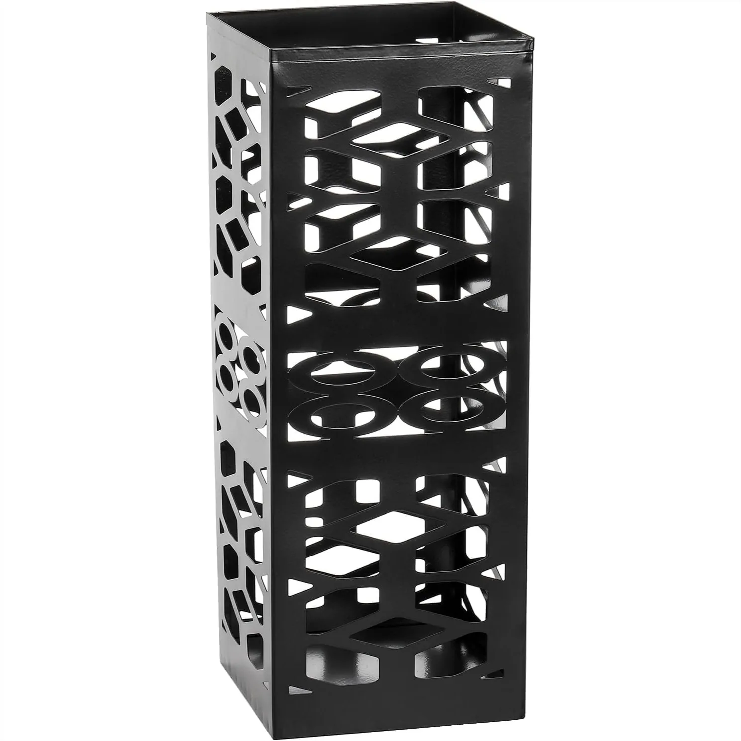 

Metal Umbrella Holder Stand for Entryway, Square Umbrella Organizer, Walking Sticks Storage Bin Freestanding, Black