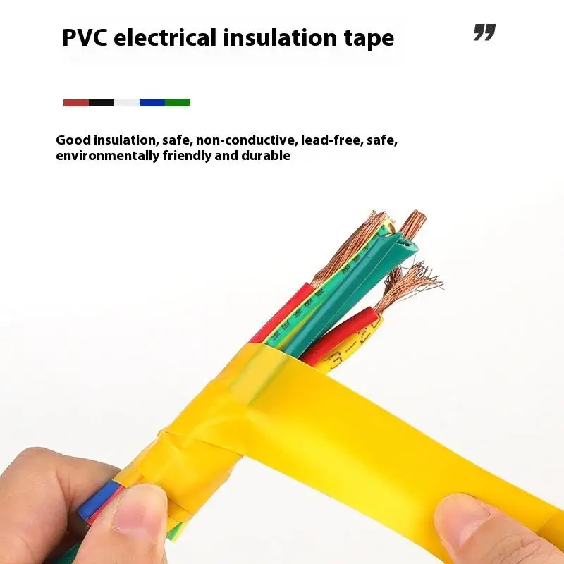5 Rolek 10 Metrów Taśma Elektryczna PVC Odporna na Zużycie Trudnopalna Bezołowiowa Izolacyjna Kolorowa Wodoodporna Elektryk 4 Kolory