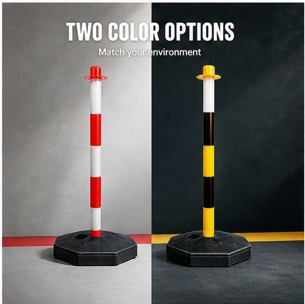Warning Column Plastic Safety Cone Red White High Visibility Elastic Retractable Wheel Base Traffic Cone Garage Parking