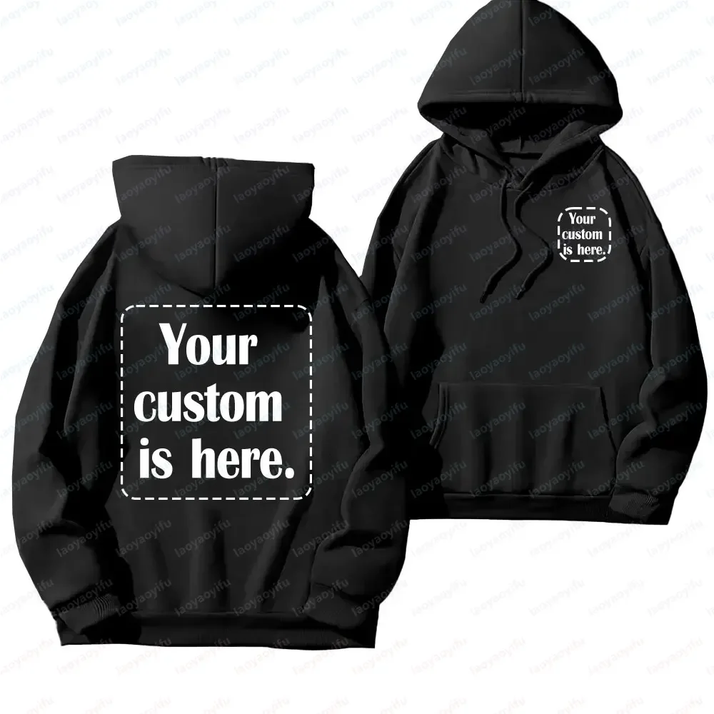 2026 Men Women Casual Custom Printed Text DIY Hoodie Customized Personalized Hoody Custom Hoodies Text Sweatshirt Men Clothing