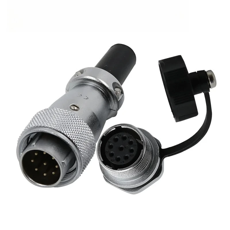 Aviation plug socket WS 16 - 2-3-4 - 5-7-9 - 10 pin connector TQ/ZM nut holder
