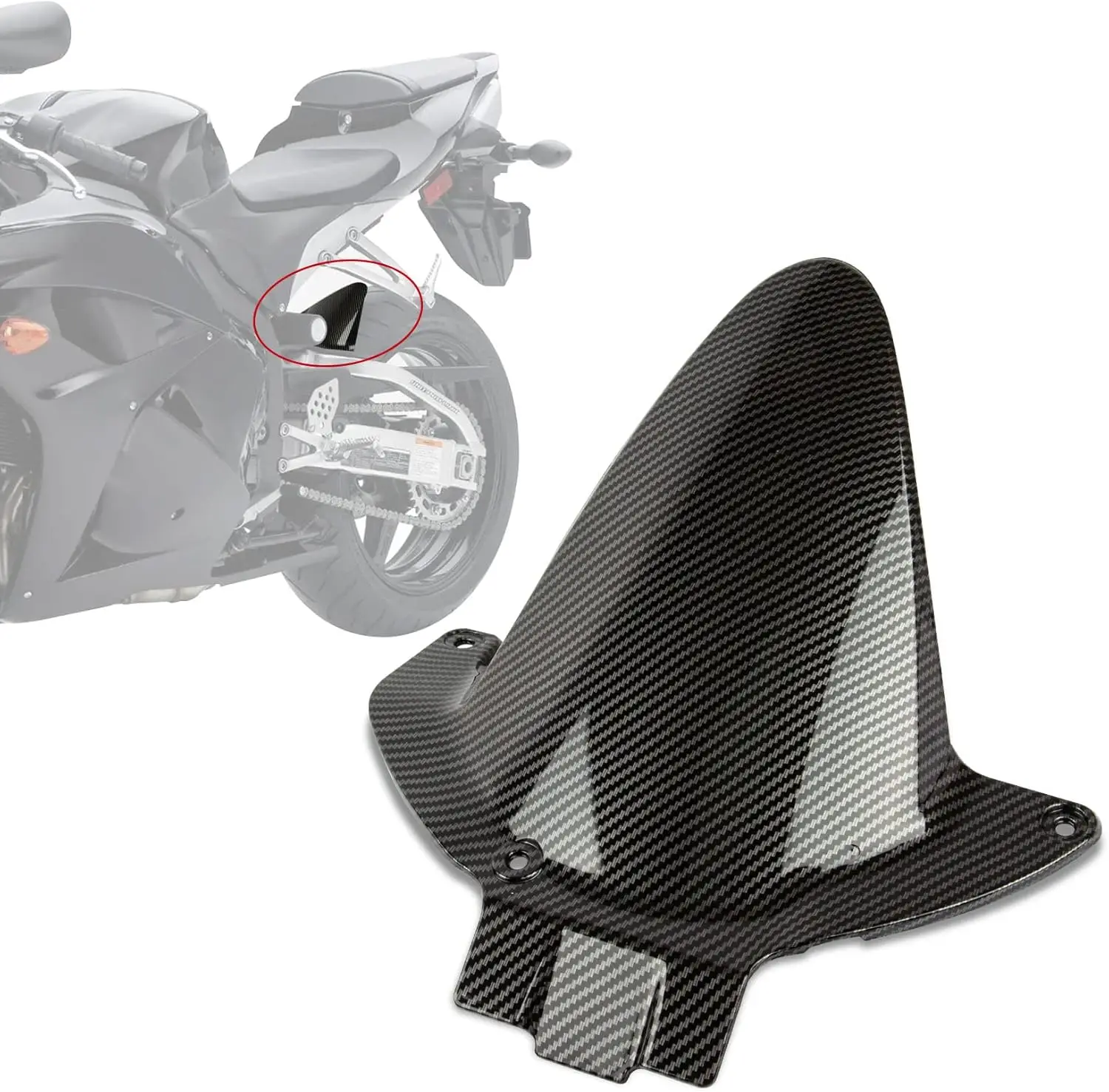 

Задний брызговик для CBR600RR F5 2007-2023 — брызговик с карбоновыми шинами