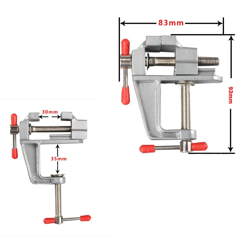 30MM Mini Bench Vise Aluminum Durable Small Table Bench Vise Clamp Portable Jewelers Craft Hobby Woodworking Clamp DIY Tools