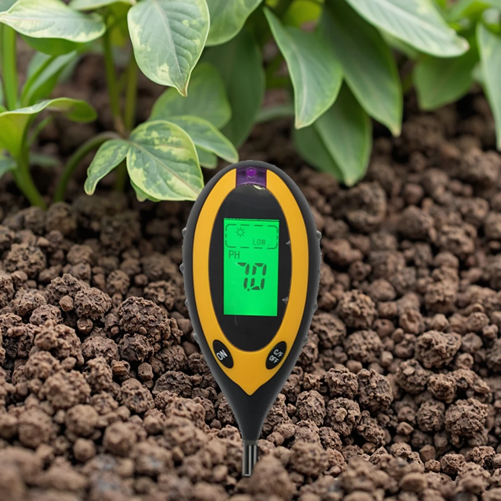Agriculture Optimum Soil Moisture Sensor Test Acidity Meter Temperature Sunshine 4 in 1 Soil Detector