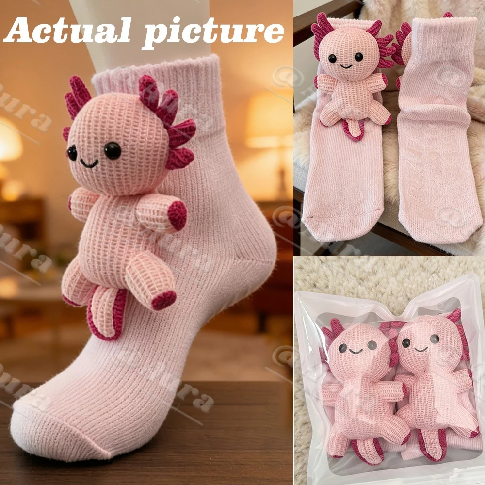 

New Year's New 3D Knitted Socks Sloth Panda Doll Cartoon Socks Animal Cartoon Socks Christmas Parent and Child Plush Floor Socks