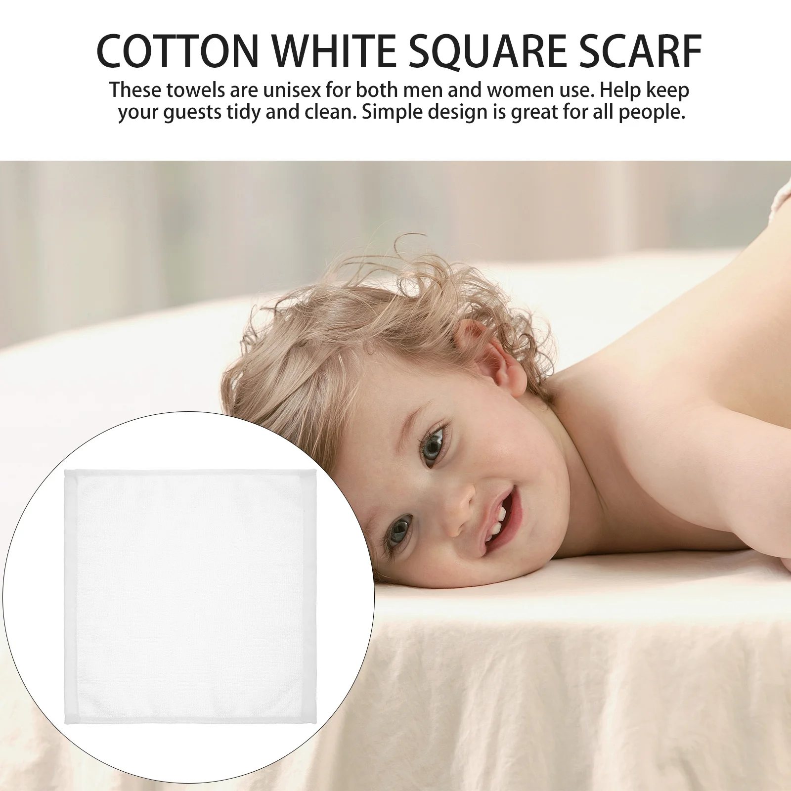 

10Pcs Cotton Absorbent Face Towels Soft Washcloths Hand Bath Shower Towels Machine Washable Cotton Cloths White Cleaning Cloths