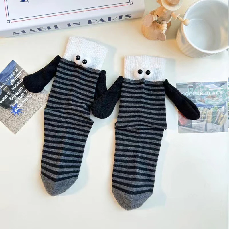 

5 Pairs Hand Holding Socks Colorful Stripe Funny Novelty Socks Unisex Magnetic Hand Socks Sweat Absorbing Cute Socks