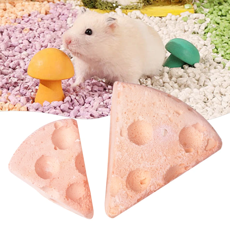 

5 шт. жевательная игрушка для шлифовки зубов, коренный камень для домашних животных, кролик, хомяк, форма сыра, минеральный молярный камень, игрушка, жевательная игрушка
