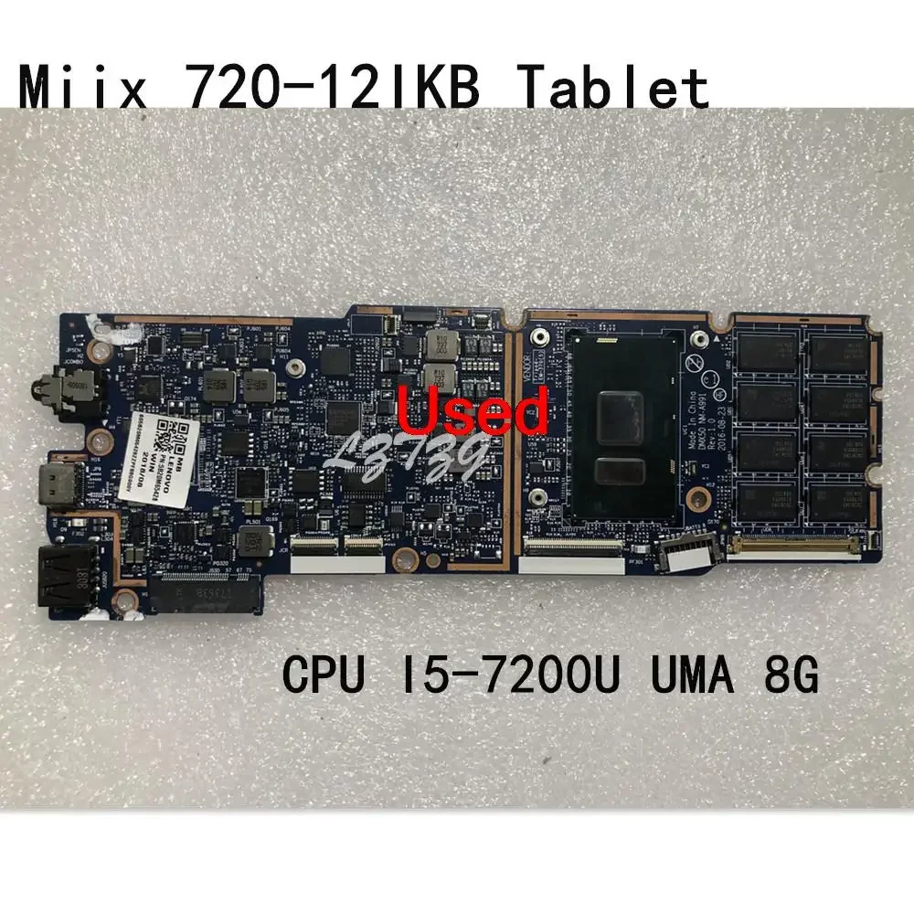 

For Lenovo Ideapad Miix 720-12IKB Tablet Laptop Motherboard mainboard With CPU I5-7200U UMA 8G FRU 5B20M65428
