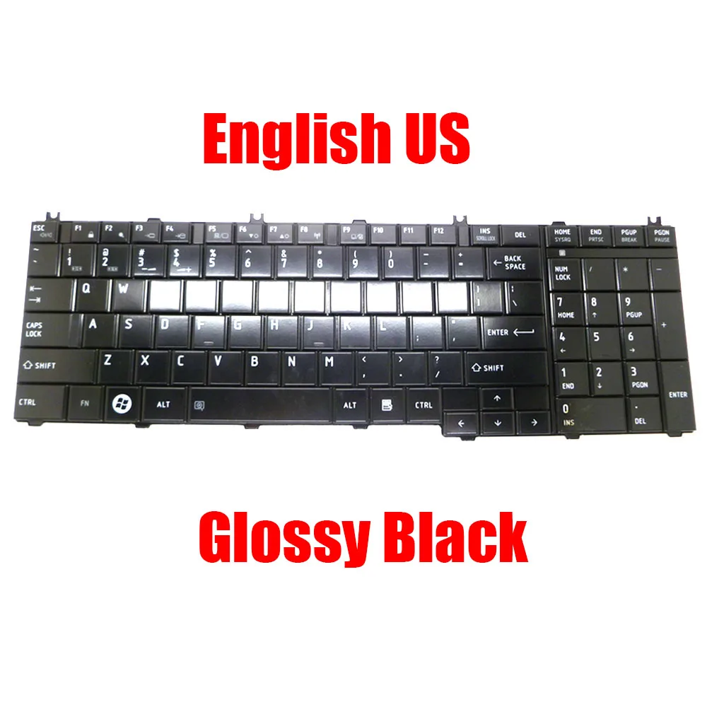 English US Laptop Keyboard For Toshiba For Satellite L650 L655 L670 L675 C650 C655 MP-09N13US-698 9Z.N4WSQ.101 AEBLBU00010 New