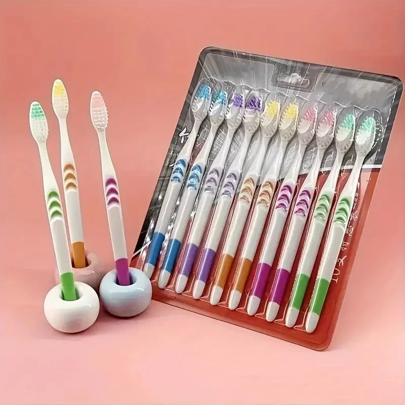 10/20Pcs Household Ultra-Fine and Ultra-Soft Bamboo Charcoal Toothbrushes, Special Toothbrushes for Couples, Women, and Men, Soft-Bristle Adult Family Value Pack, Christmas Gift