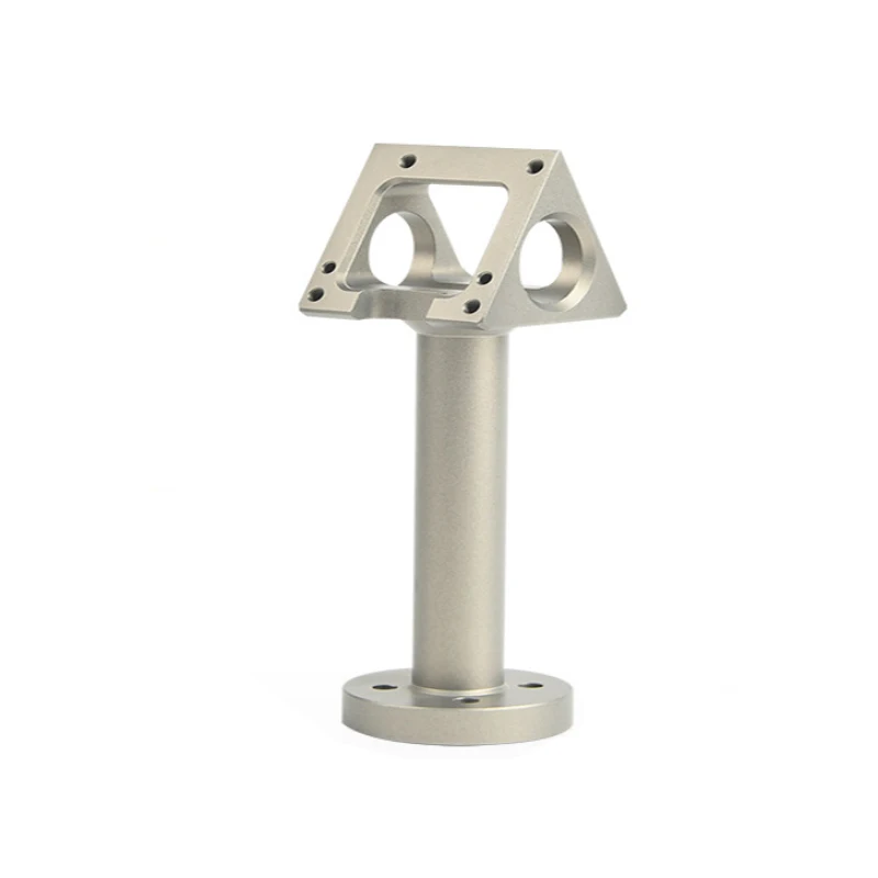 CNC machining aluminum alloy double-hole fixture, anodized double-cavity precision mechanical clamp, double-cavity metal mount