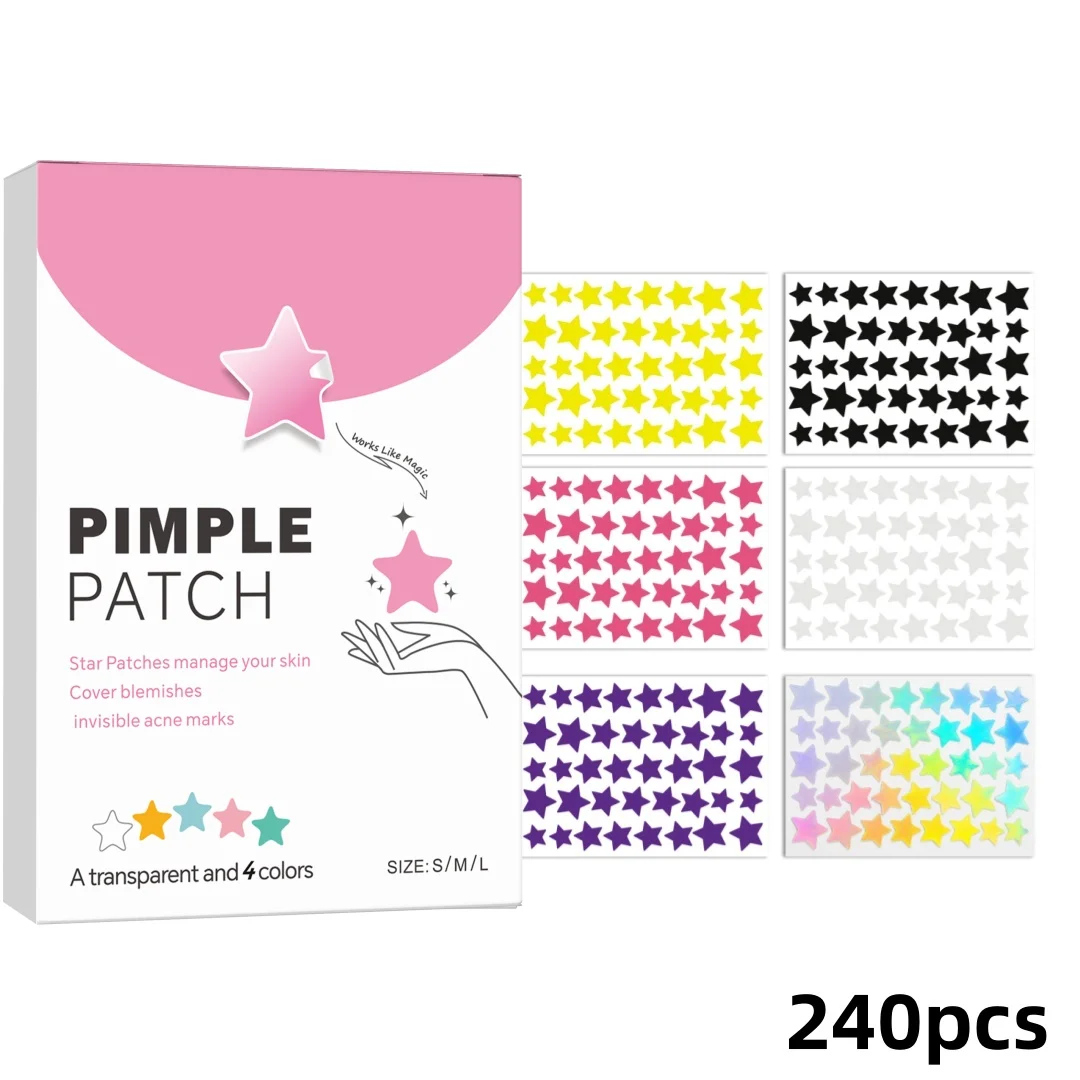 240PCS Star Pimple Patches For Face Hydrocolloid, Absorbing Cover, Tea Tree, Hydrocolloid Acne Patch, Cute Star Pimple Patch