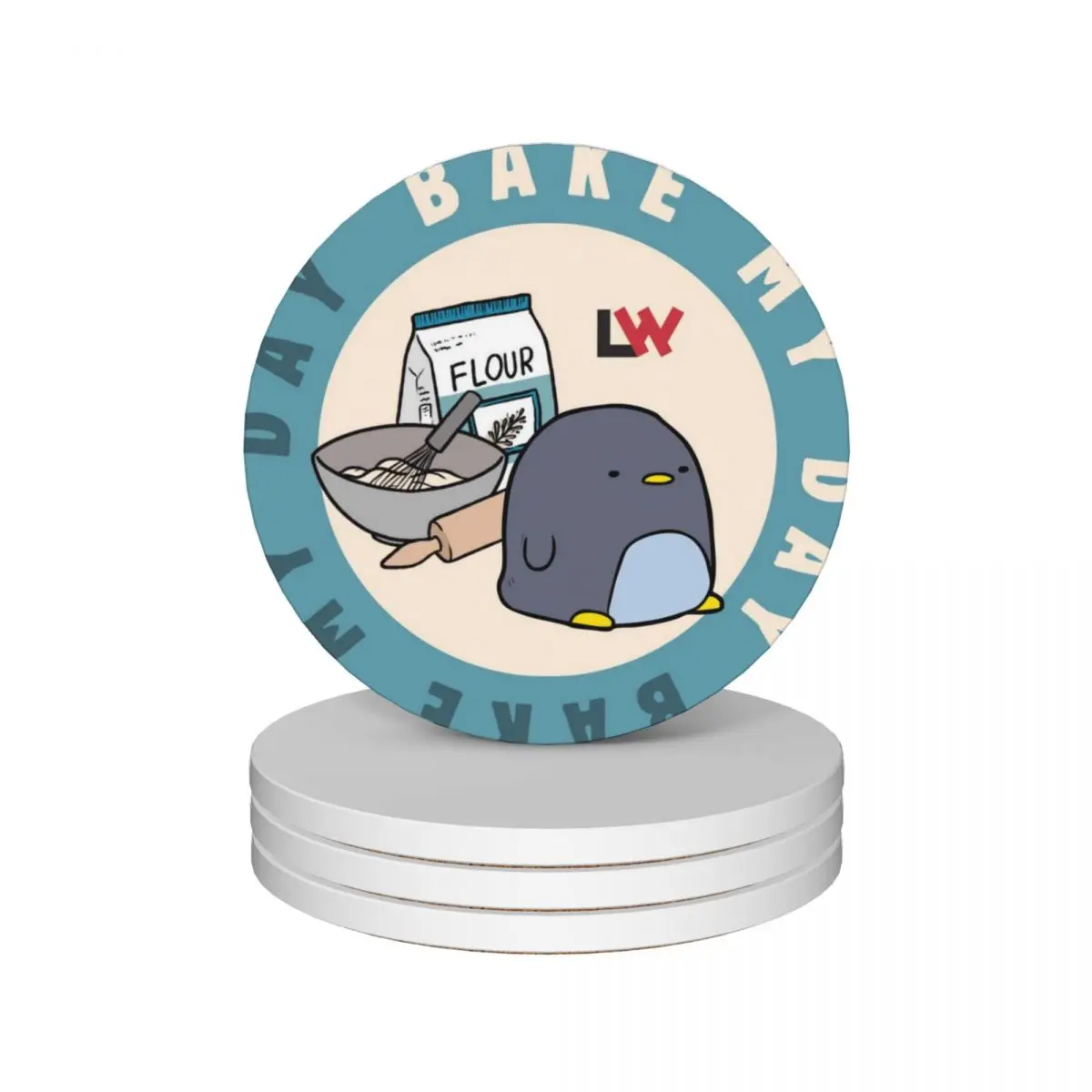 

Bake My Day - round Ceramic Coasters (Set of 4) tile mug mat Coasters