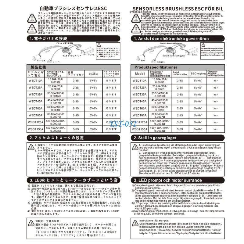 

E15A 35A 105A Sensored Brushless ESC for 1/10 1/12 1/14 1/16 Remote Control Model Car Brushless Motor