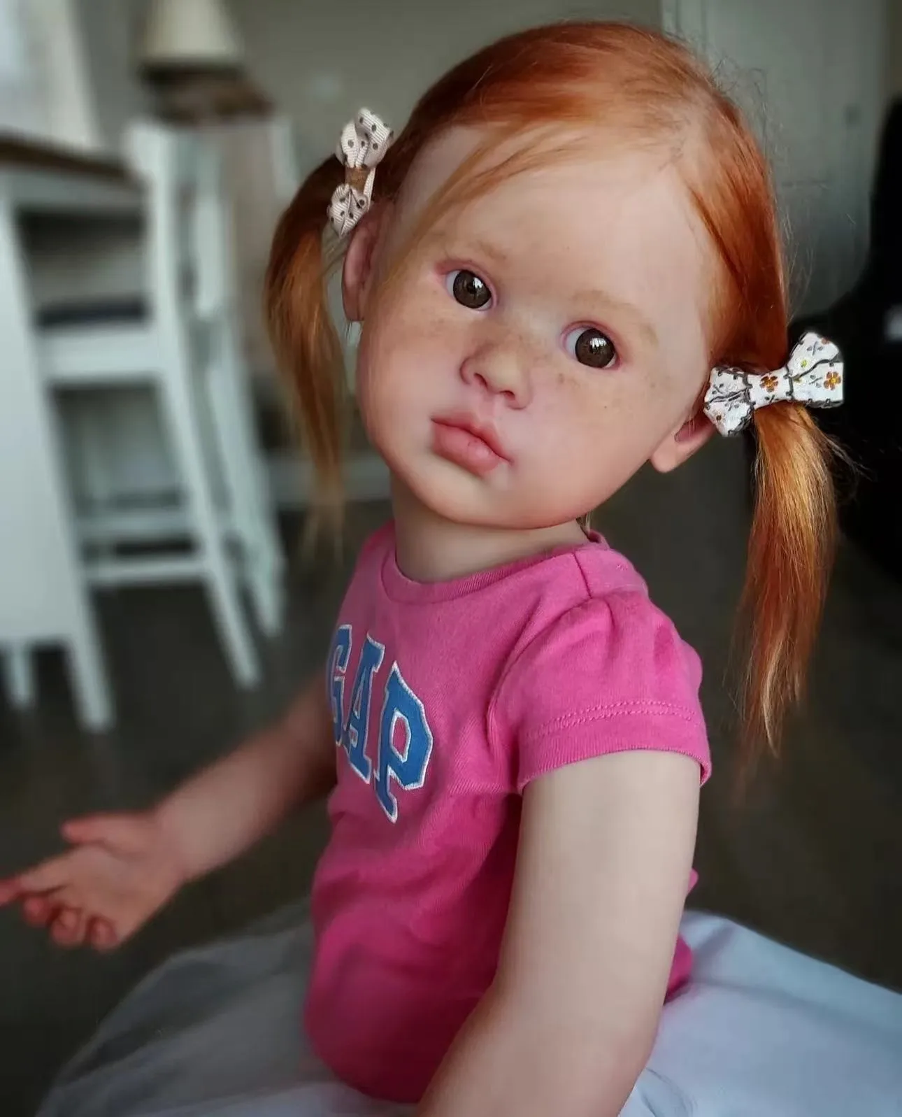 Handmade 30inch Louisa Toddler Girl Reborn Baby Doll Rooted Soft Mohair Realistic Gifts