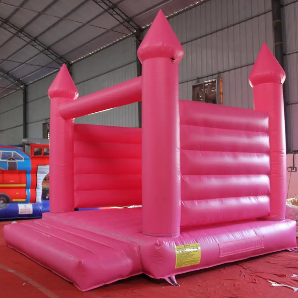 สีชมพูร้อนพองปราสาท Bouncy Circus ธีมสีขาวกระโดด Bounce House Bouncer เด็ก Disco Club สําหรับงานแต่งงานวันเกิด Party