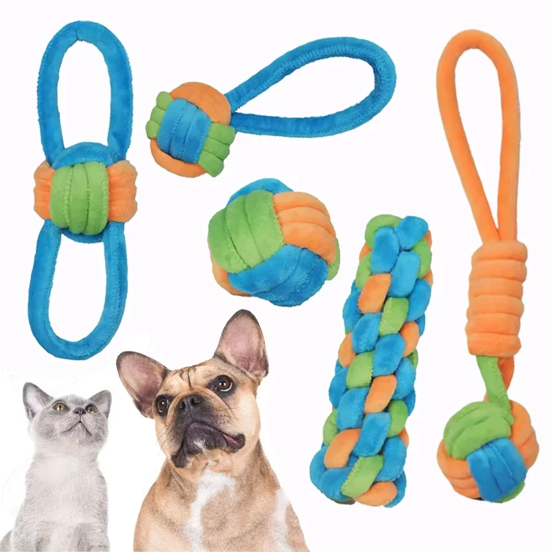 

CANBOUN Игрушки для домашних животных для больших маленьких собак Игрушка Интерактивная хлопковая веревка Мини-игрушки для собак Мяч для собак Аксессуары Зубная щетка Chew Pu