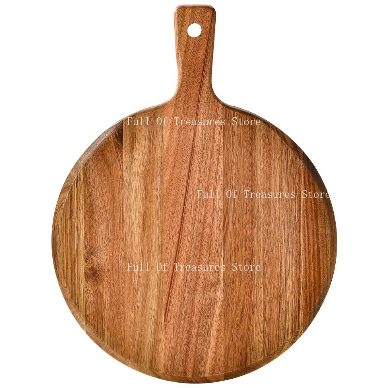 لوح بيتزا مستدير خشبي، مقلاة شرائح لحم، لوح خبز منزلي، مقلاة بيتزا، مقلاة كيك #5
