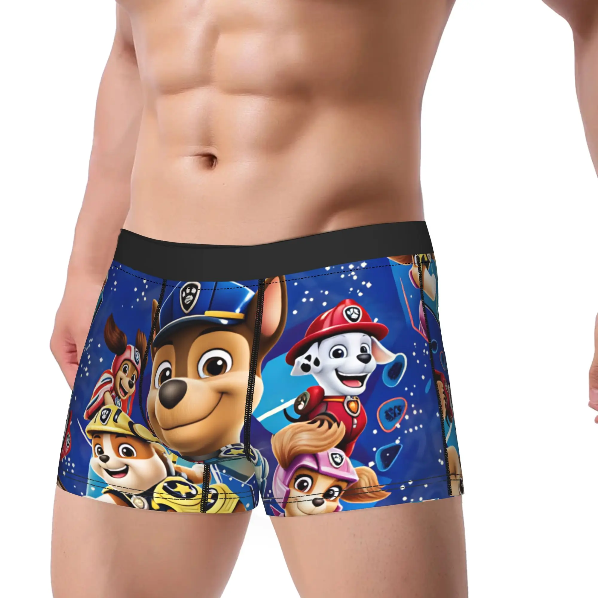 Paw Dogs Main Characters Assorted Figure Boxer Brief  Underwear Trenky Male Classic Boxershorts Print Oversize Underpants
