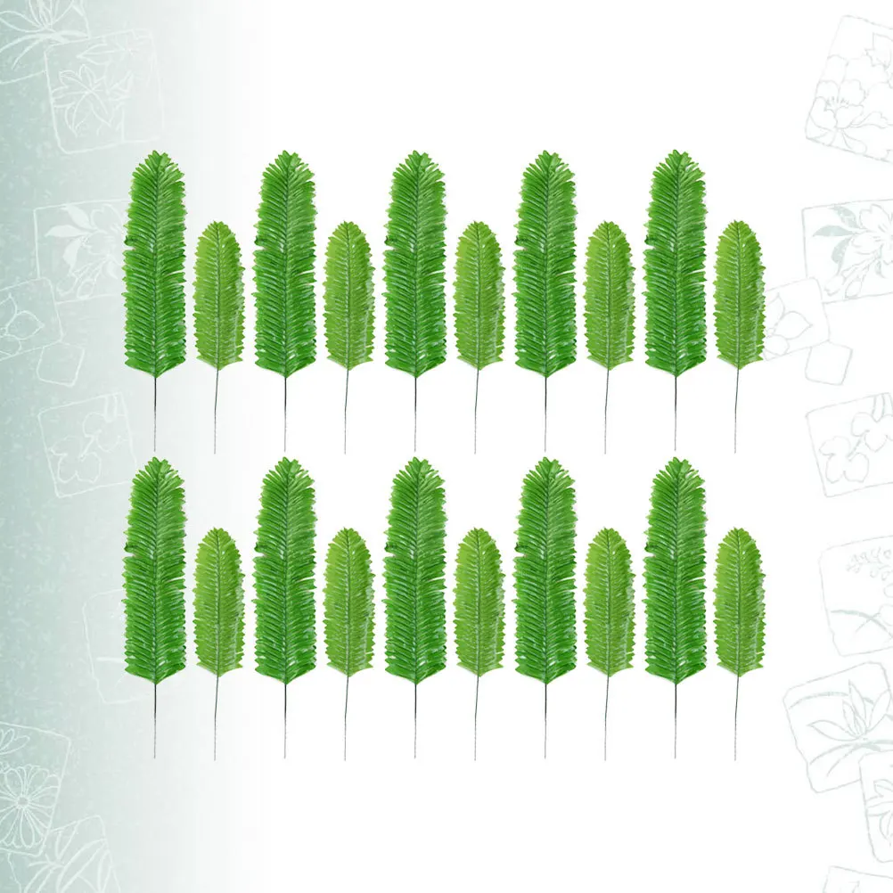 

20Pcs Artificial Green Flexible Branch Artificial Leaves for Home Party Decoration Fake Leaves Plastic Greenery Decor