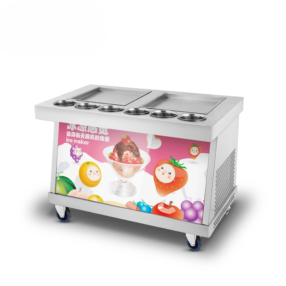 RI-S26 Gelato Roll Ice Cream Machine Italy Ice Cream 900X600X785MM