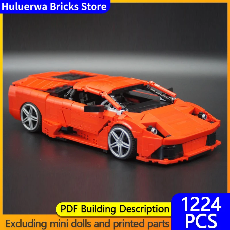 

Модель городской автомобиль MOC, строительные кирпичи LP640-4, верхний уровень, спортивный автомобиль, модульная технология, детские праздничные подарки, сборка игрушек, костюм